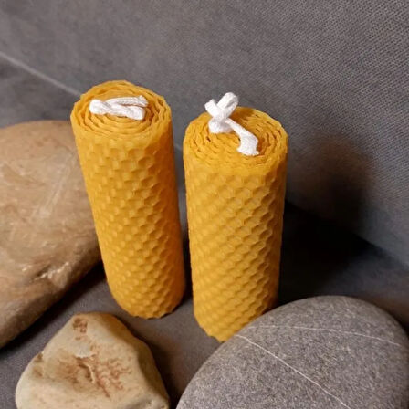 Uretti - Ayşe 7362 - 5571 El Yapımı 2'li Set Doğal Bal Mumu - 4 x 10 cm