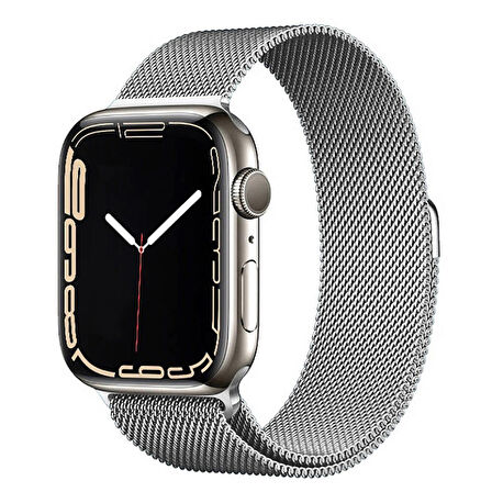 Apple Watch 4/5/6/SE (1.Nesil)/SE 40mm Uyumlu Kordon Metal Tel-Örgü İşlemeli Kordon