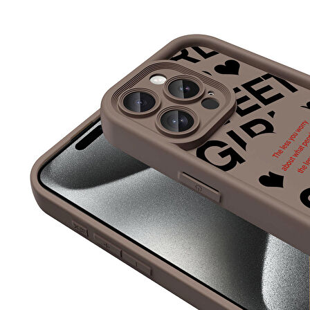 Apple iPhone 15 Pro ile Uyumlu Kılıf Kamera Korumalı Yüzeyi Baskılı Arka Kapak