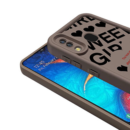 Samsung Galaxy A20 ile Uyumlu Kılıf Kamera Korumalı Yüzeyi Baskılı Arka Kapak