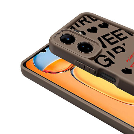 Xiaomi Poco C65 ile Uyumlu Kılıf Kamera Korumalı Yüzeyi Baskılı Arka Kapak