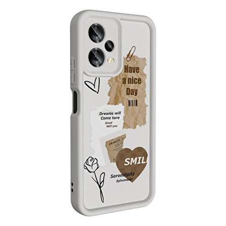 Xiaomi Redmi Note 12 5G ile Uyumlu Kılıf Kamera Korumalı Yüzeyi Baskılı Arka Kapak