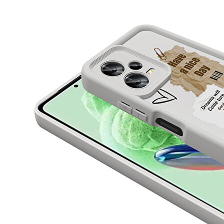 Xiaomi Redmi Note 12 5G ile Uyumlu Kılıf Kamera Korumalı Yüzeyi Baskılı Arka Kapak