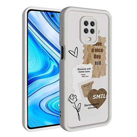 Xiaomi Redmi Note 9 Pro ile Uyumlu Kılıf Kamera Korumalı Yüzeyi Baskılı Arka Kapak