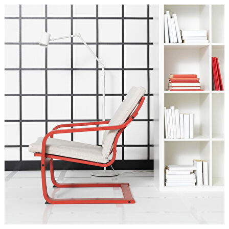 Sallanan koltuk, kırmızı-katorp ekru-bej, alçak arkalıklı