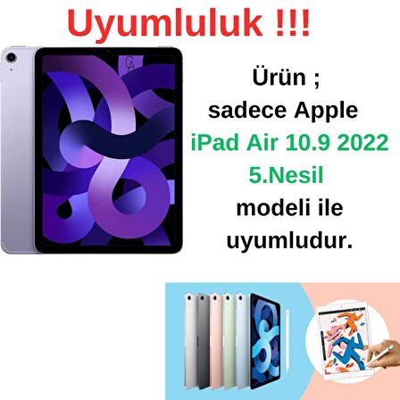 Apple iPad Air 10.9 2022 5.Nesil ile Uyumlu Simli Tasarımlı Tablet Kılıfı