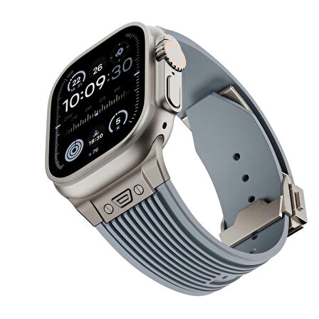 Apple Watch 1/2/3 42mm Uyumlu Kordon Spor Görünümlü Silikon Kordon