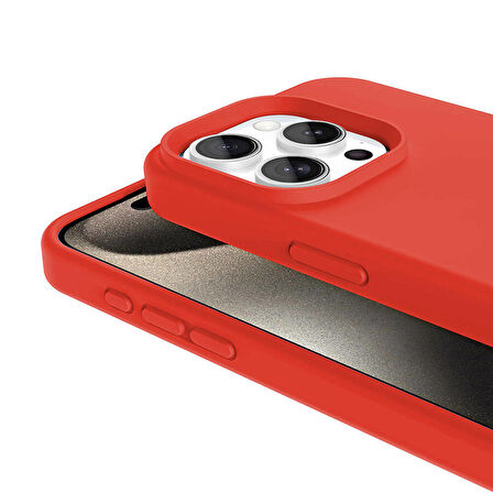Apple iPhone 15 Pro Max Uyumlu Kılıf Magsafe Şarj Özellikli Sıvı Teknolojili Silinebilir Sert Kapak