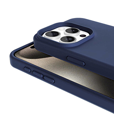Apple iPhone 15 Pro Max Uyumlu Kılıf Magsafe Şarj Özellikli Sıvı Teknolojili Silinebilir Sert Kapak
