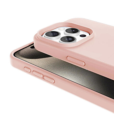 Apple iPhone 15 Pro Max Uyumlu Kılıf Magsafe Şarj Özellikli Sıvı Teknolojili Silinebilir Sert Kapak