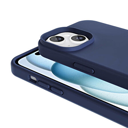 Apple iPhone 15 Plus Uyumlu Kılıf Magsafe Şarj Özellikli Sıvı Teknolojili Silinebilir Sert Kapak