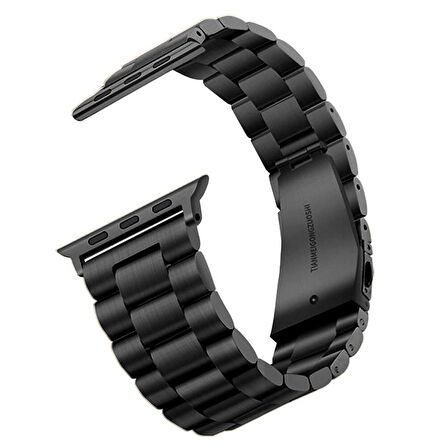 Apple Watch 7/8/9 45mm ile Uyumlu Kordon Ayarlanabilir Baklalı Metal Kordon