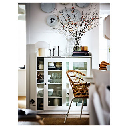 Vitrin, beyaz, 105x116 cm