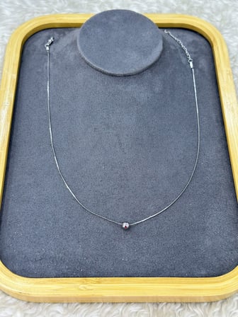 💎 Premium Parlak ve Şık Gümüş Renk Tek Top Detaylı İnce 316L Çelik Kadın Kolye (45cm)