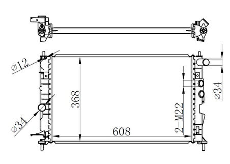 MOTOR SU RADYATÖR VECTRA B AC KLİMASIZ MEK BRAZİNG 608X358X26 1300159 1300180 1300185