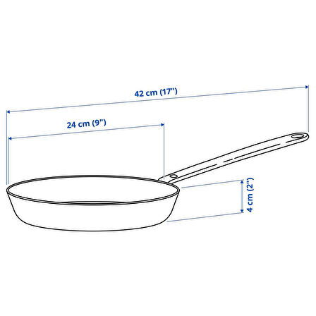 Kızartma tavası, yapışmaz kaplama-paslanmaz çelik, 24 cm