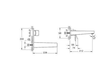 Artema Flow Square Ankastre Lavabo Bataryası (Sıva Üstü Grubu) Mat Siyah A4318036