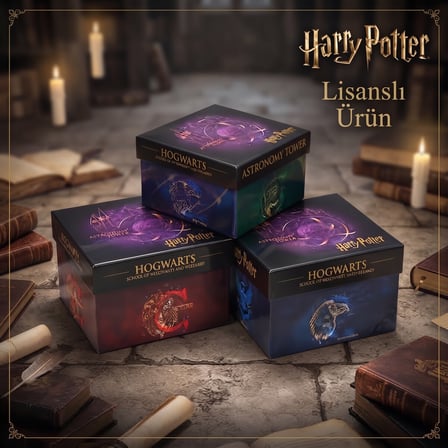 BakGelAl Harry Potter Hogwarts Lisanslı 3’lü Dekoratif Saklama Kutusu Seti – İç İçe Geçebilen Hediye Kutuları- Görekemli Hogwarts Tasarımlı