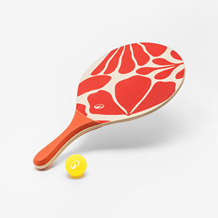 Plaj Tenisi Raket Seti - Okra Sarısı - Woody Racket