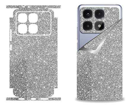 Xiaomi Redmi K70 Ultra için uyumlu 360 full arka kaplama koruma sticker SİMLİ GRİ