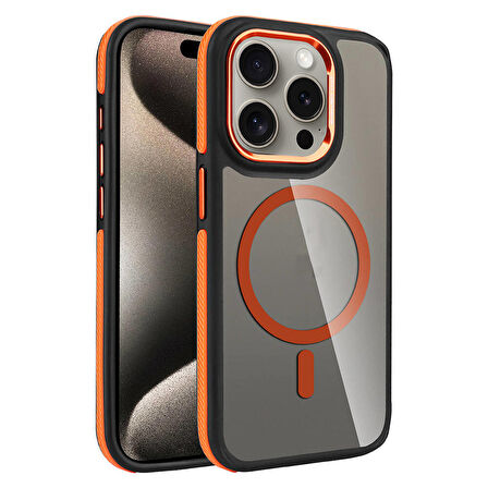 Apple iPhone 15 Pro Max ile Uyumlu Kılıf Magsafe Şarj Özellikli Mat Görünümlü Kapak