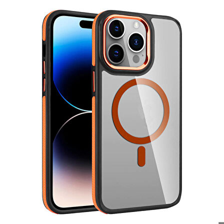 Apple iPhone 14 Pro ile Uyumlu Kılıf Magsafe Şarj Özellikli Mat Görünümlü Kapak