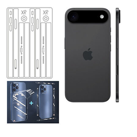 İphone 17 Air için arka ve yan şeffaf kaplama Tpu sticker Çizilme önleyici kaplama sticker