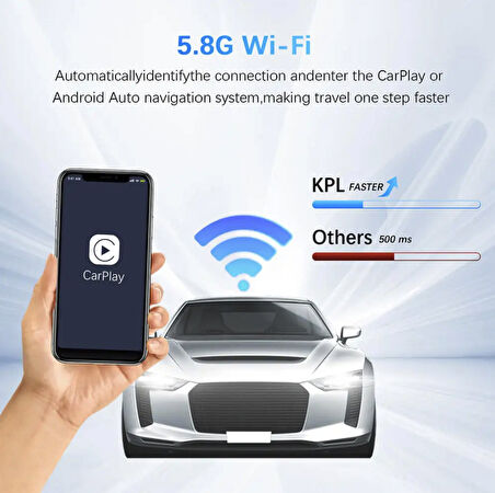 Kablosuz CarPlay Adaptörü | iPhone & Android Uyumlu | Bağlantı Kopmaz Yeni Nesil