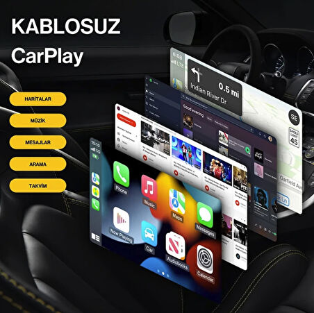 Kablosuz CarPlay Adaptörü | iPhone & Android Uyumlu | Bağlantı Kopmaz Yeni Nesil
