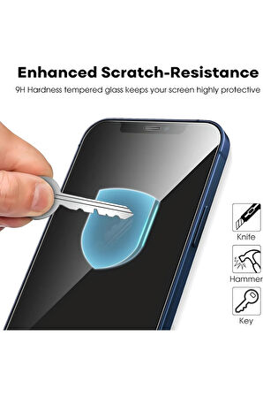 iPhone 12 Darbeye Dayanıklı Kırılmaz Ekran Koruyucu Kırılmaz Cam + Silikon Kılıf 2'li Paket