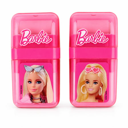 Barbie Lisanslı 2'si 1 Arada Rulolu Silgi ve Silgi Kırıntısı Toplama Rulosu - Pembe Okul Silgisi