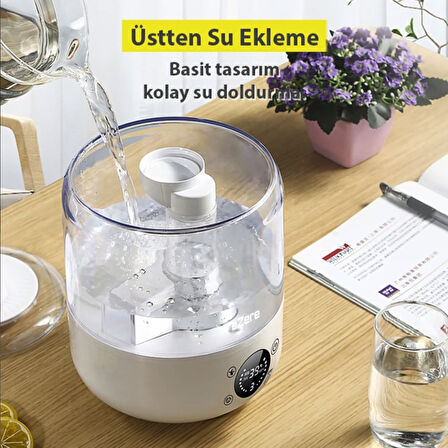 Nem sıcaklık kontrollü akıllı hava nemlendirici humidifer otomatik Büyük boy çocuk bebek odaları