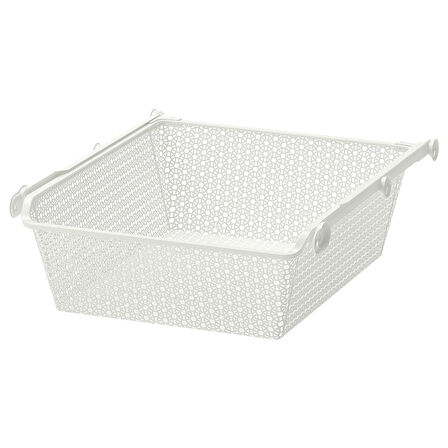 Raylı tel sepet, beyaz, 50x58 cm