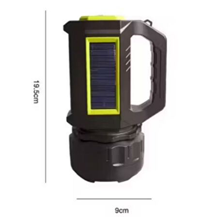 Şarjlı LED El Feneri 10W Taşınabilir Acil Durum Lambası USB Şarjlı & Yan COB Işıklı