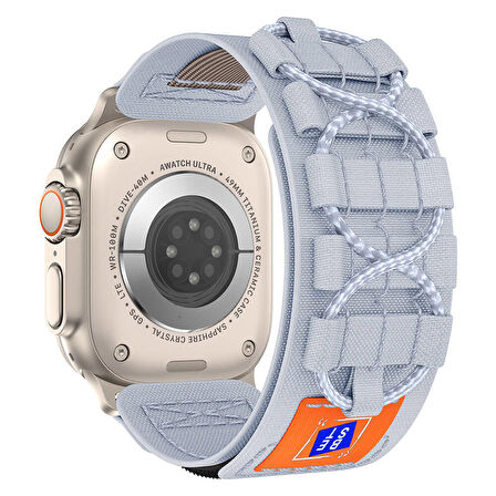Apple Watch Seri Ultra/Ultra-2 49mm Uyumlu Örgü İşlemeli Sportif Kordon
