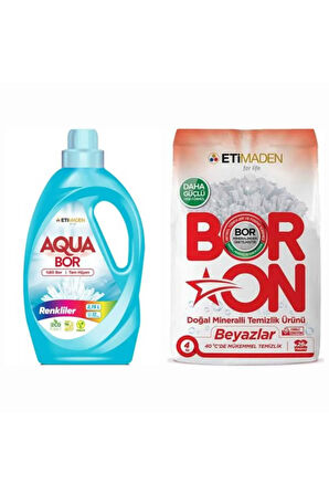 SIVI ÇAMAŞIR DETERJANI RENKLİLER İÇİN 33 YIKAMA + BORON TOZ 4 KG BEYAZLAR İÇİN 26 YIKAMA