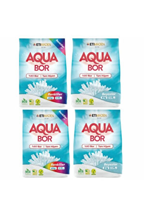 AQUABOR RENKlİ VE BEYAZLAR İÇİN 6 KG *4 ADET  24 KG 160 YIKAMA
