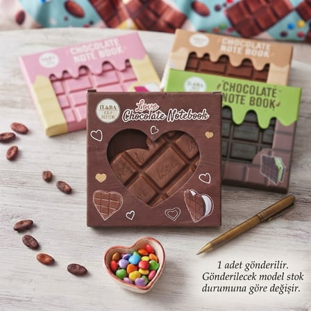 BakGelAl Çikolata Görünümlü Mini Not Defteri - Isırılmış Çikolata Tasarımlı Eğlenceli Cep Defteri