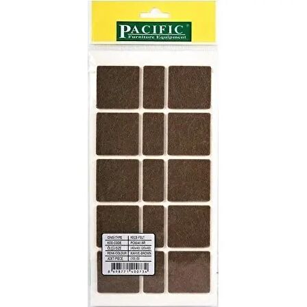 Pacific Kaydırmaz Keçe Kare 10 Adet  40 x 40-5 Adet 20 x 40 Kahve