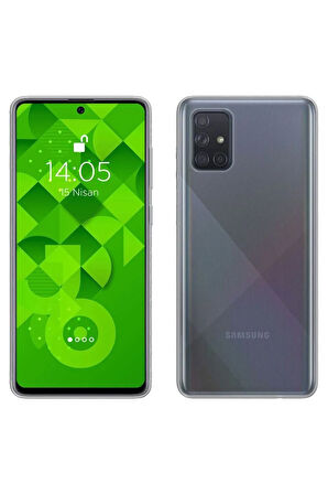 Samsung Galaxy A71 Ekran Koruyucu Kırılmaz Cam Koruma Şeffaf Extra İnce + Silikon Kılıf 2'li Paket