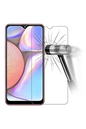 Samsung Galaxy A10s Kırılmaz Ekran Koruyucu Temperli Cam + Silikon Kılıf 2'li Paket