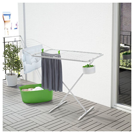 Çamaşır kurutma askılığı, beyaz, 173x57x103 cm