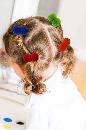 Ponponlu Lastik Toka Seti 4 Adet