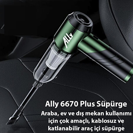 110w Ultra Güçlü Turbo araç ev süpürgesi araba yıkama süpürgesi 1 Saat kullanım şarjlı