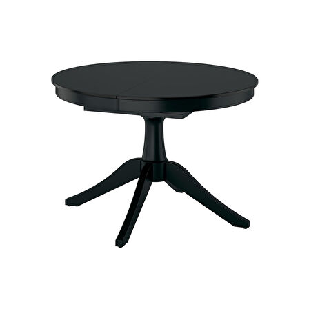 Yuvarlak yemek masası, siyah, 4-6 kişilik, açılabilir, 110/155 cm