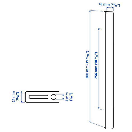 Kulp, antrasit, 300 mm, 2 adet