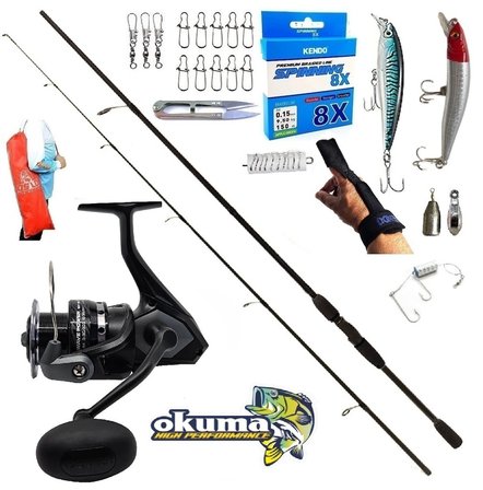 Okuma Wave Power 3000 270cm 20-40gr Double Black Maket Balık Spin Olta Takımı Seti