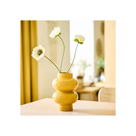 Yapay çiçek, beyaz, 51 cm, gelincik, iç-dış mekan