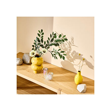 Yapay çiçek, beyaz, 51 cm, gelincik, iç-dış mekan