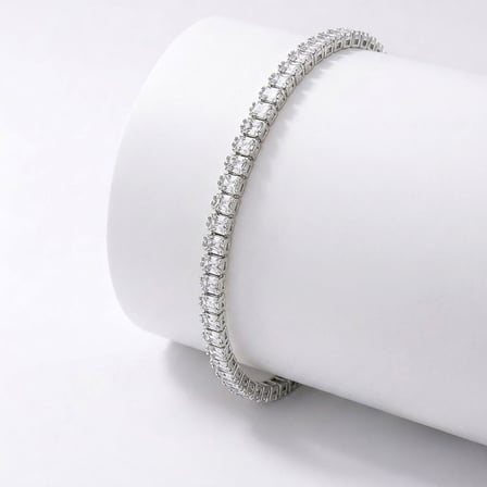 💎 Premium Parlak 4mm Beyaz Zirkon Taş Su Yolu Kadın Bijuteri Bileklik 3183KBV4D4 (~18cm Gümüş Renk)